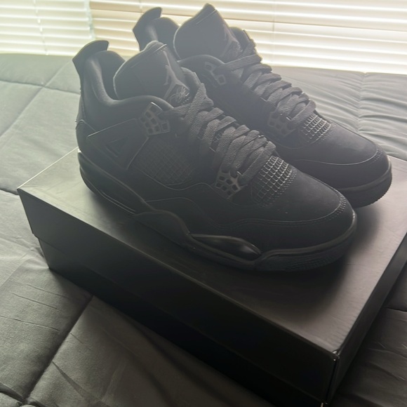 COPY - BRAND NEW JORDAN 4S BLACK CATS / SIZE 9.5 /ALL BLACK / SAME DAY SHIPPING - Picture 2 of 9